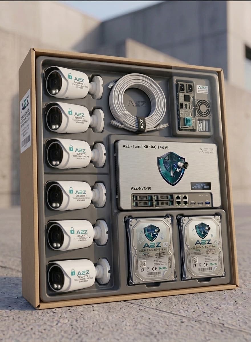 Six-camera surveillance kit with recorder, drives and cabling
