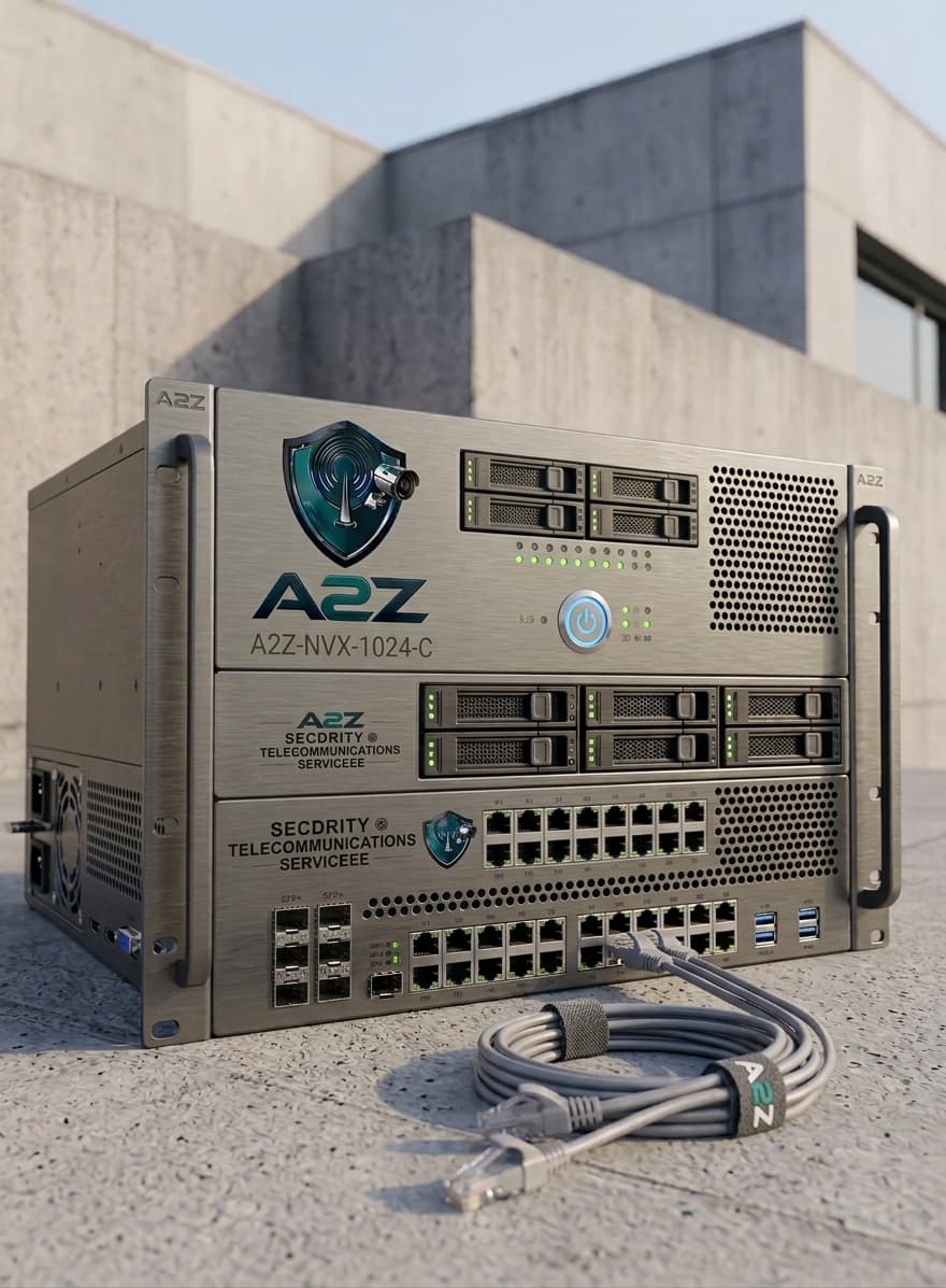 A2Z network video recorder with PoE ports and storage bays