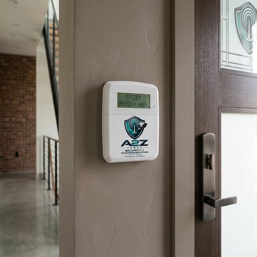 External alarm siren mounted on a residential exterior wall